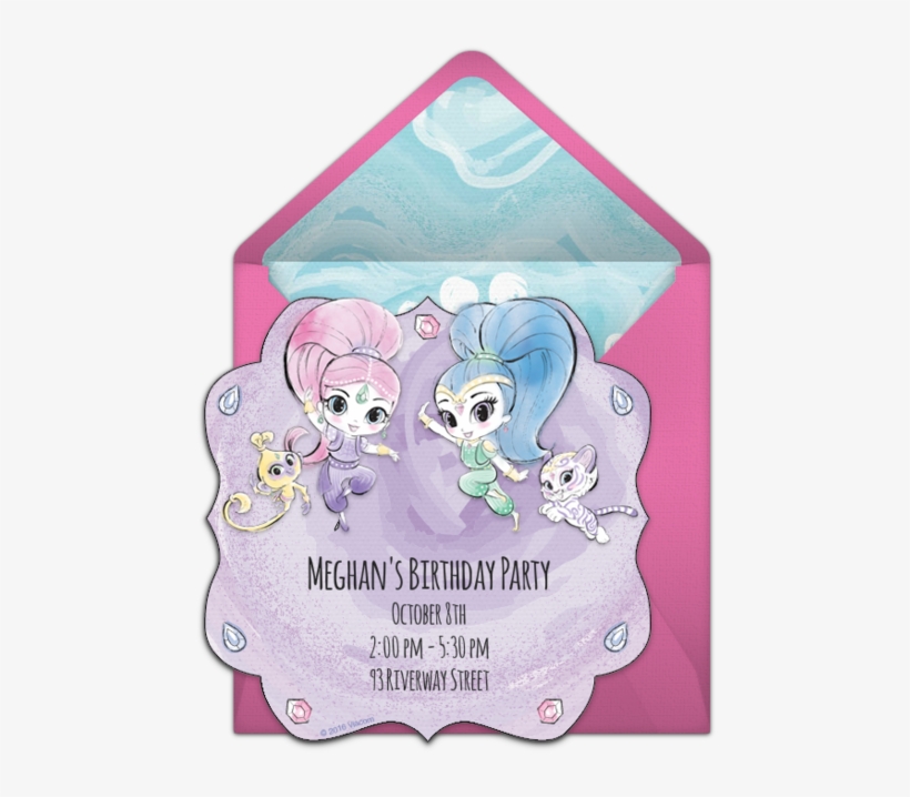 Shimmer And Shine Watercolor Online Invitation - Shimmer And Shine, transparent png