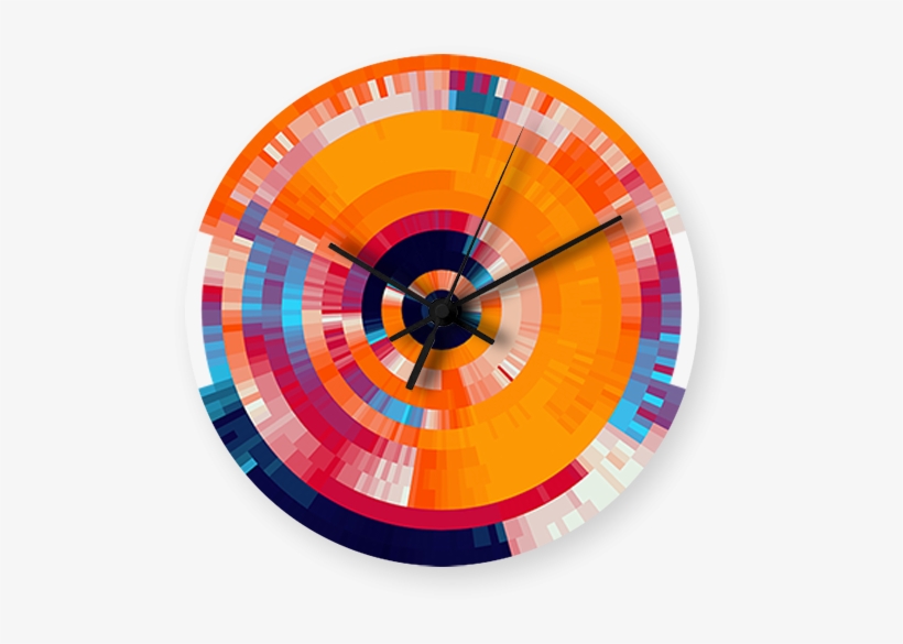 Colorful Rings Art Printed Wall Clock - Graphic Design, transparent png