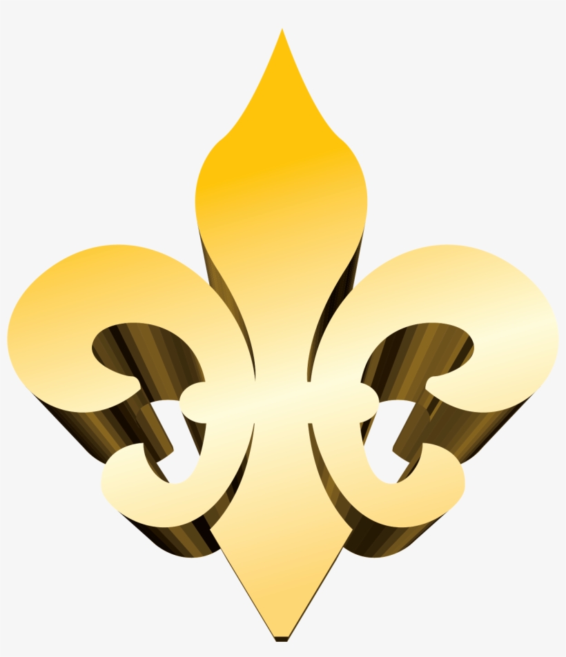 3-d Gold Fleur De Lis Vector Clip Art - Clip Art, transparent png