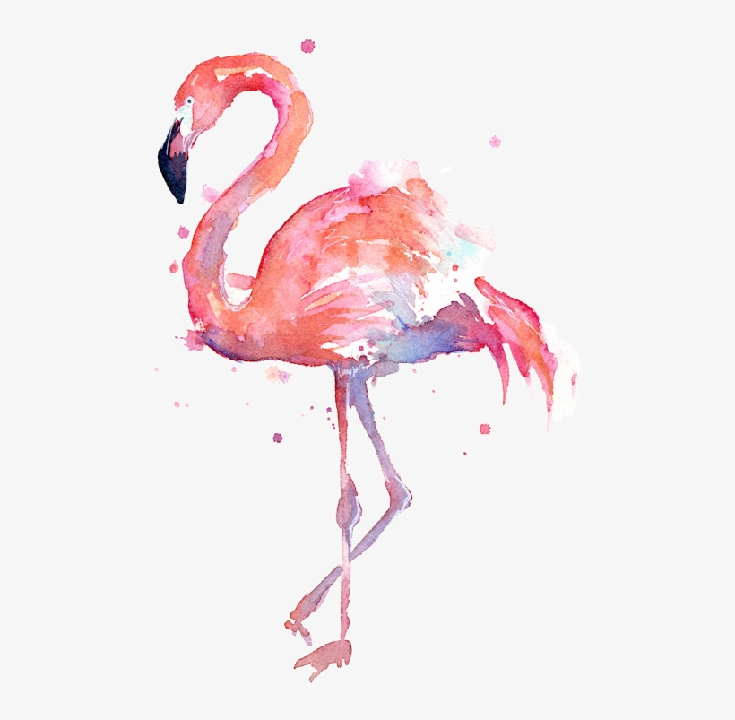 Image Library Download Flamingos Sticker Challenge - Watercolor Flamingo, transparent png