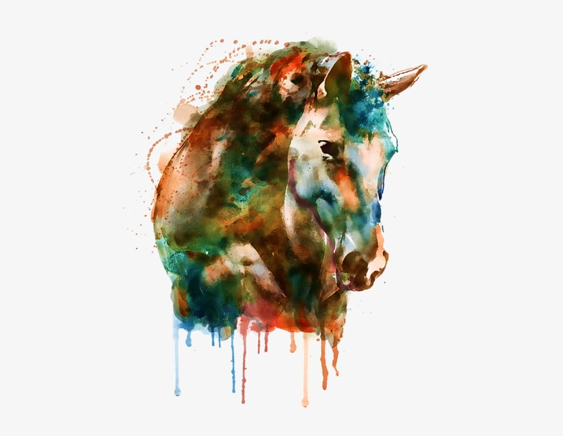 Bleed Area May Not Be Visible - Horse Head Watercolor, transparent png