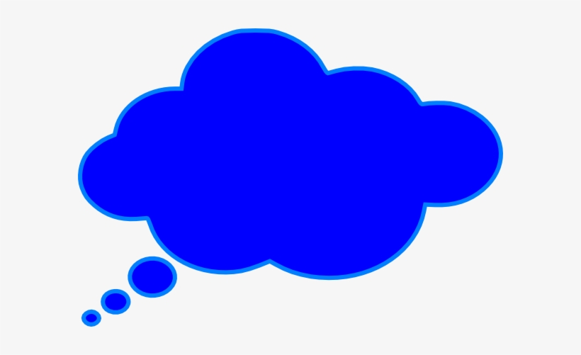 Original Png Clip Art File Wide Thought Bubble Blue, transparent png