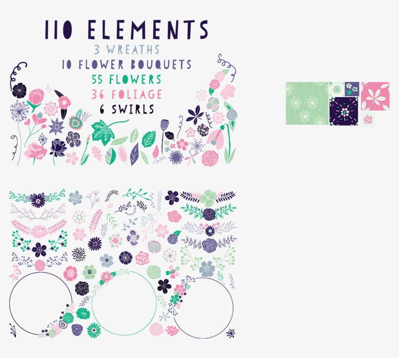 Wreath Bouquet Foliage Swirl Elements K235 Wreath Bouquet - Clip Art, transparent png