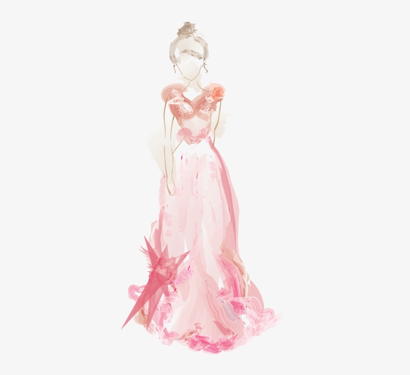 Watercolor Dress - Watercolor Painting, transparent png