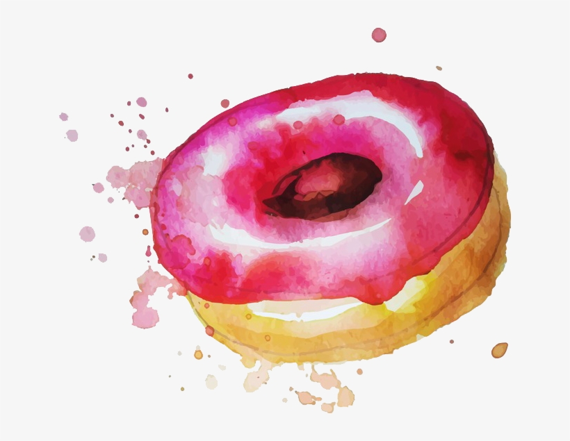 Watercolor Donuts Png, transparent png