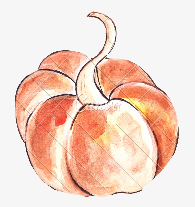 Watercolor Pumpkins Png - Drawing, transparent png