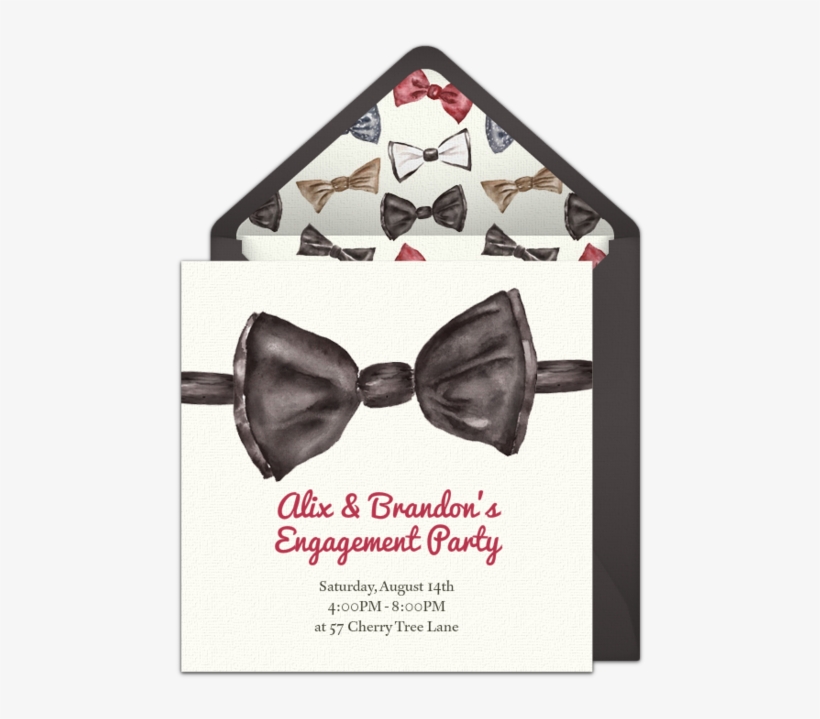 Free Award Show Party Invitation With A Bow Tie Design - Party, transparent png