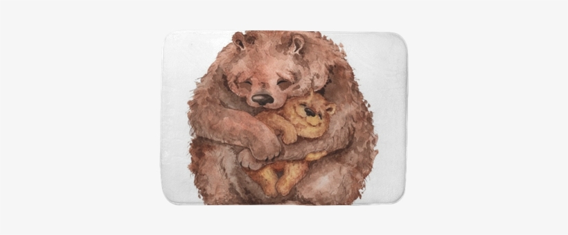 Mama Bear And Baby Bear - Watercolor Mama Bear, transparent png