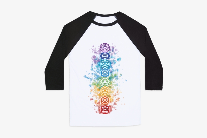 Watercolor Chakra Symbols Baseball Tee - Mess With Crabo You Get A Stabo Shirt, transparent png