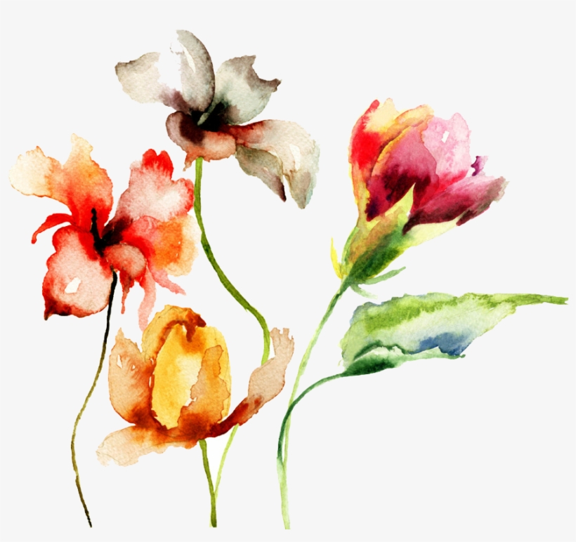 Paper Watercolor Painting Drawing Flower - Floral Sky: 120-page Compact Journal With Watercolor, transparent png