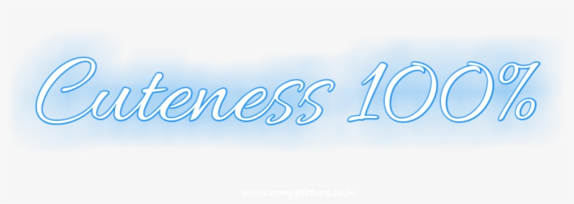 Cuteness 100 Text Png With Neon Light Effect By Mmp - Calligraphy, transparent png