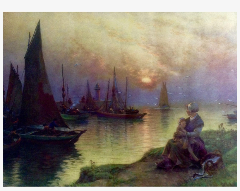 Georges Maroniez, Awaiting His Return, 1930's Lithograph - Lithography, transparent png