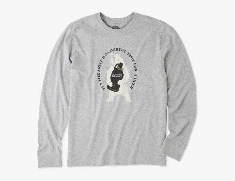 Men's Wonderful Time For A Beer Long Sleeve Crusher - Sweatshirt, transparent png