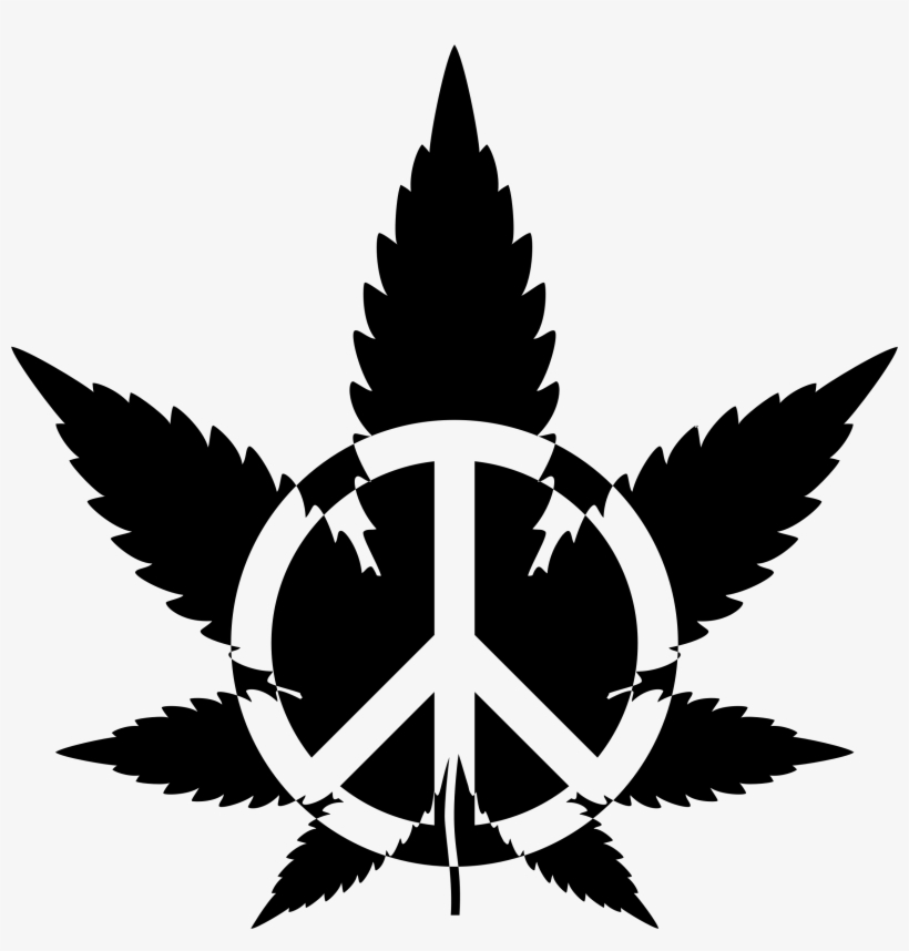 This Free Icons Png Design Of Peace Marijuana 2 Black, transparent png