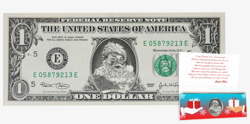 Official Santa Claus Dollar Bill - Dollar 1 Sri Lankan Price, transparent png