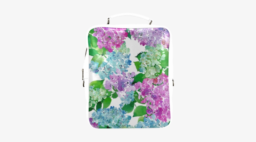 Watercolor Hydrangea Square Backpack - Interestprint Designed Laptop Shoulder Bag Watercolor, transparent png