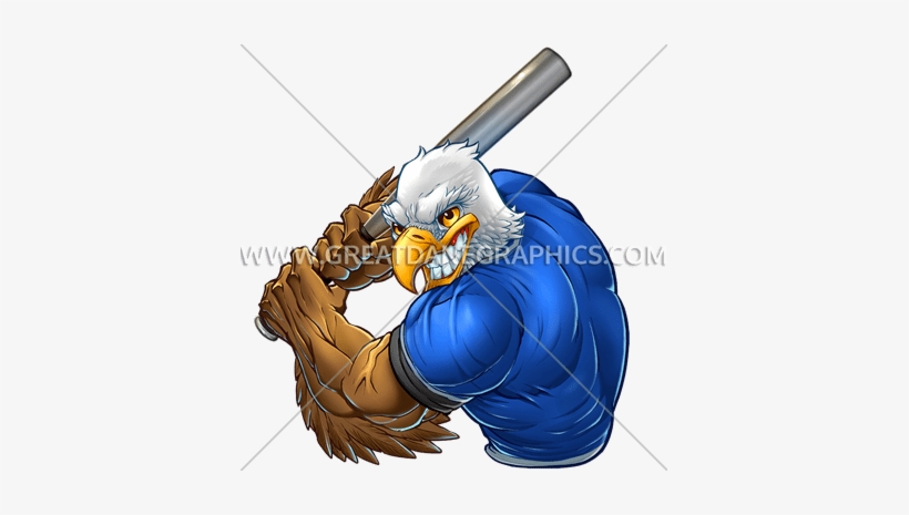 Eagle Baseball Player - Eagle Baseball Player Printed T-shirt Sport Bat Bald, transparent png