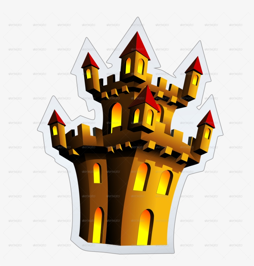 Halloween Stickers Poster Frame-jpg 900 B - Halloween Castle On Creepy Nightmare Full Moon Card, transparent png