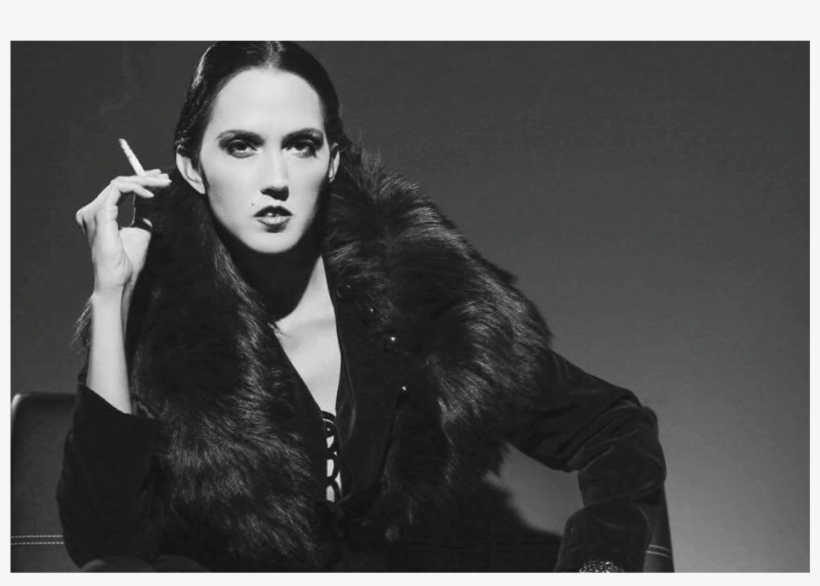 Editorial Model Smoking Black And White Photography, transparent png
