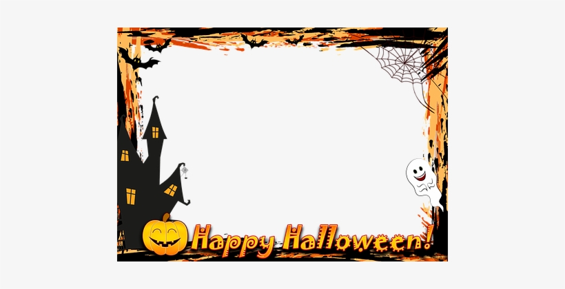 Frame, Photo Frame, Halloween, Pumpkin - Haunted House Shower Curtain, transparent png