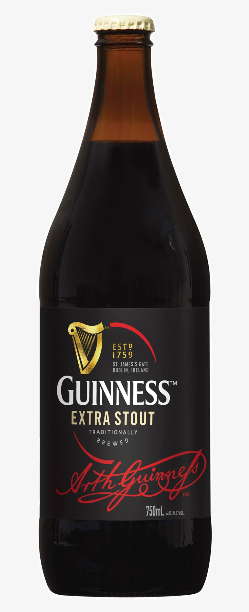 Guinness Extra Stout 750ml Bottle, transparent png