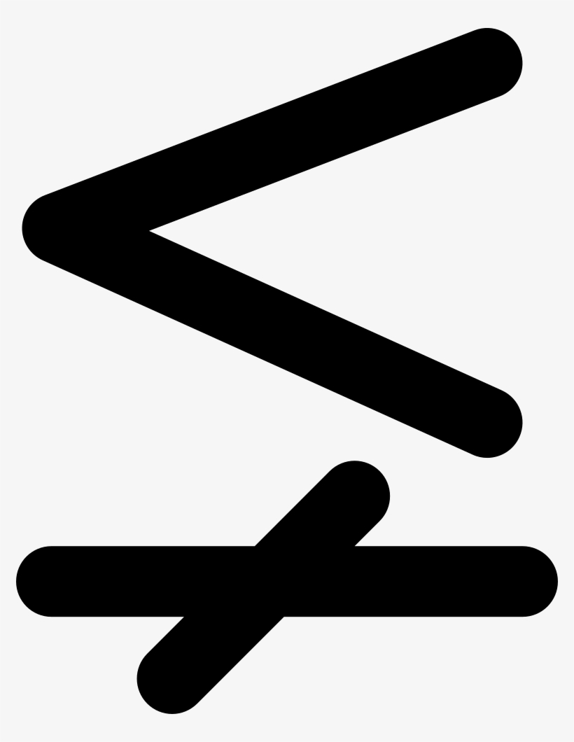 Less Than And Single Line Not Equal To Mathematical - Maths Symbol In ...