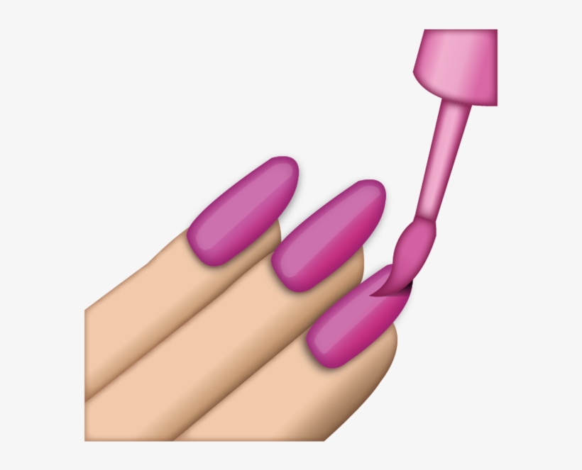 Download Pink Nail Polish Emoji Icon - Nail Polish Emoji, transparent png