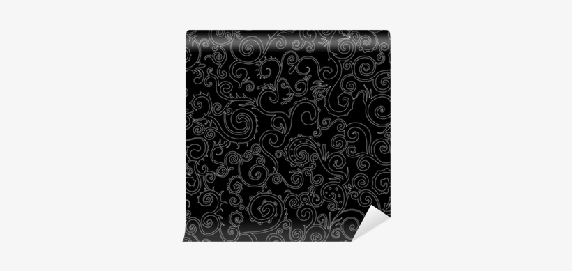 Seamless Black And White Swirl Pattern Wall Mural • - Wallet, transparent png