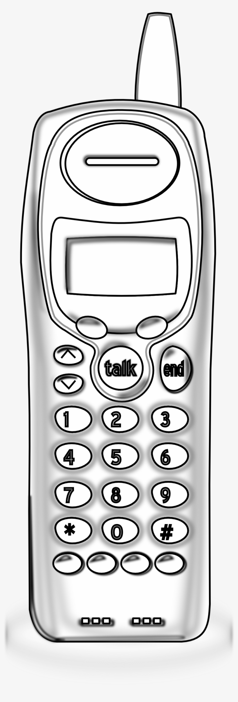 Clipartist Net Clip Art No Basestation Coloring - Cordless Phones Black White, transparent png