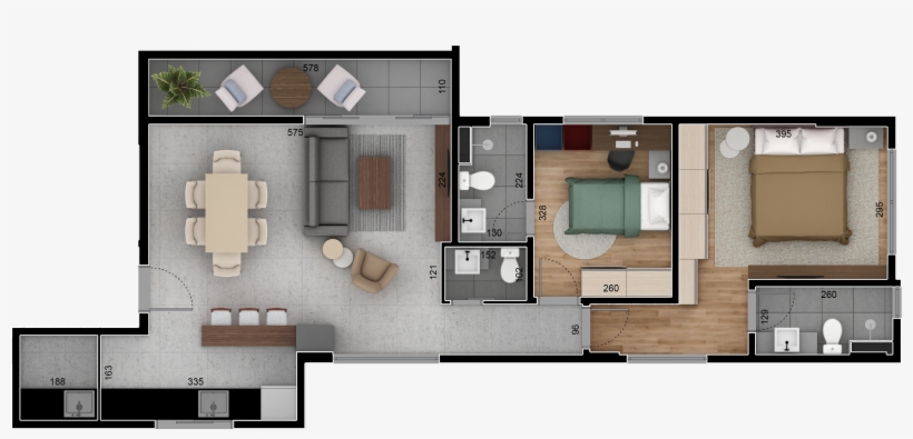 Apto-601 - Floor Plan, transparent png