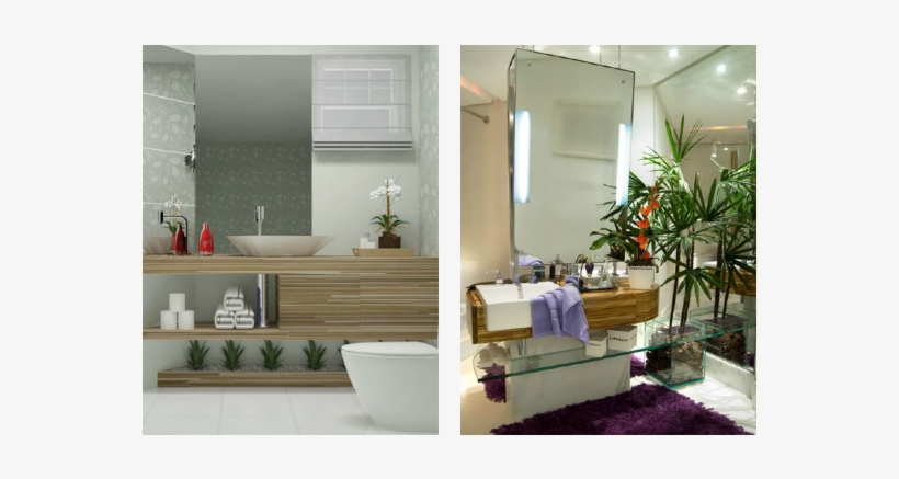 Banheiros Decorados Com Plantas 14 - Plantas Artificiais Para Banheiro, transparent png