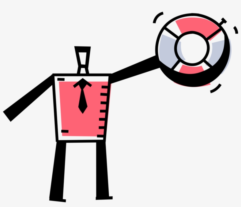 Vector Illustration Of Businessman Offers Life Vest, transparent png