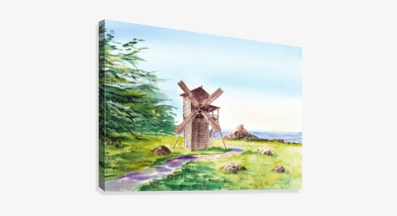 Landscapes Of California Fort Ross Windmill Canvas - Fort Ross Windmill, transparent png