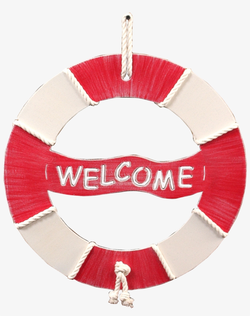 Nude/classic Red Welcome Life Preserver Wall Art, transparent png