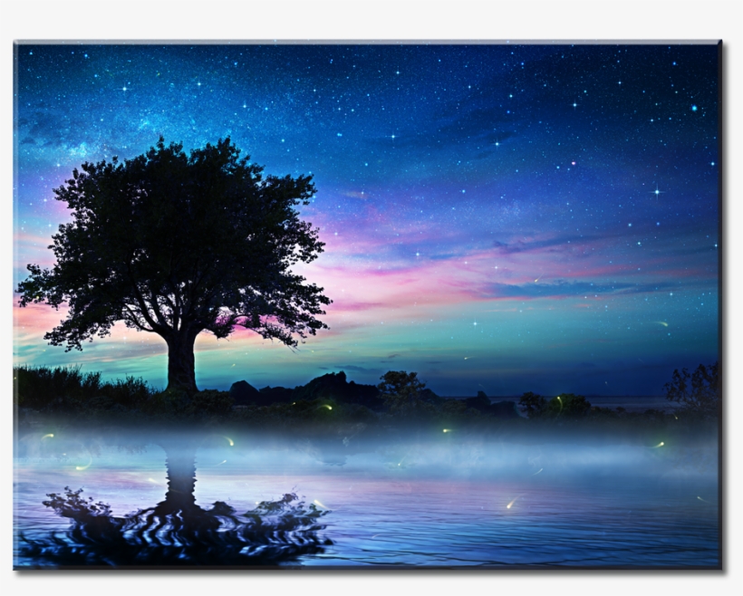 Beautiful Night Sky - 星空 湖泊, transparent png