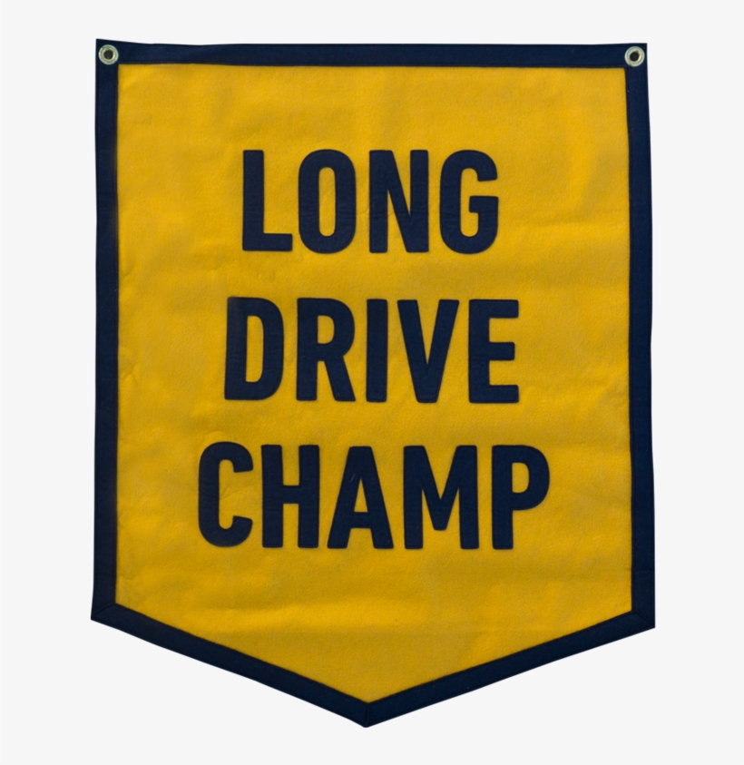 Long Drive Champ Hand Stitched Pennant, transparent png