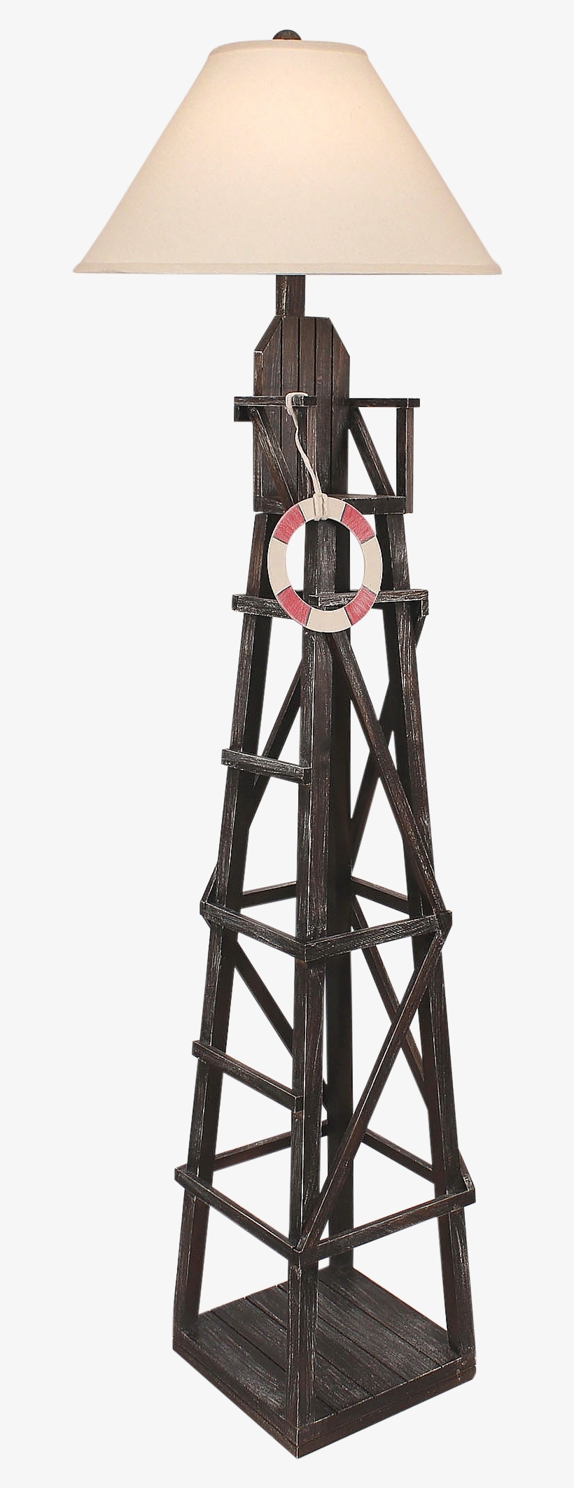 Weathered Walnut Life Guard Chair W/ Life Preserver - Lifeguard, transparent png