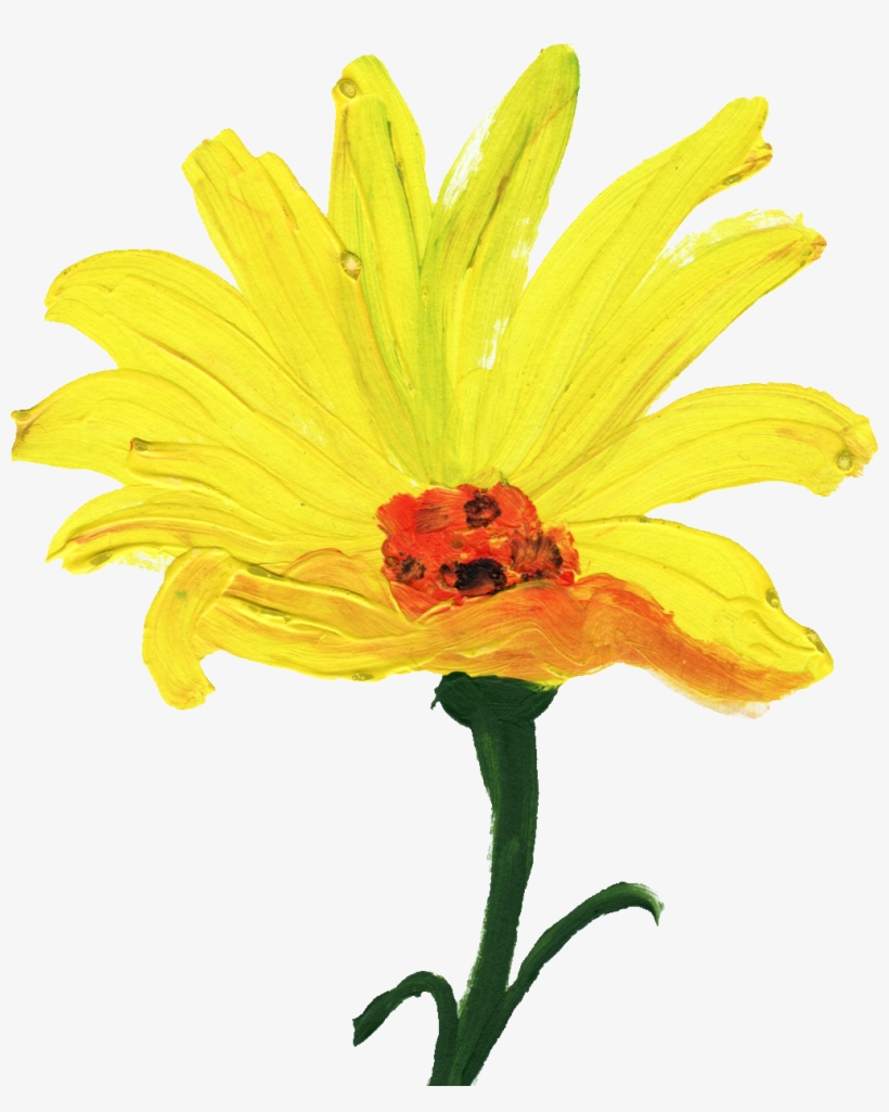 Go To Image - Yellow Flower Paint Png, transparent png