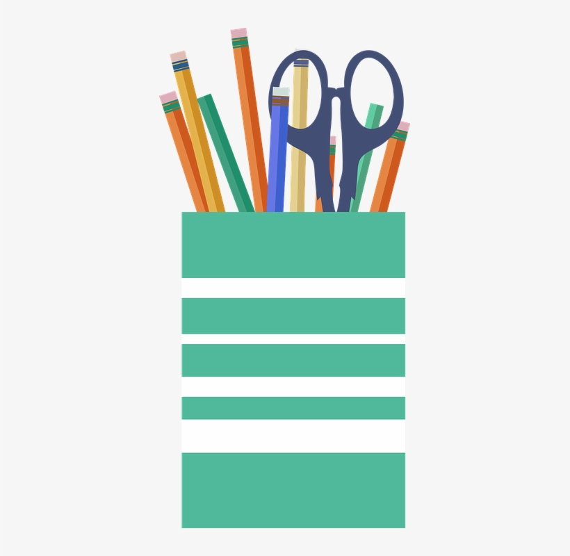 Clip Art Office Cup Free Vector Graphic - Pen And Pencil Clip Art, transparent png