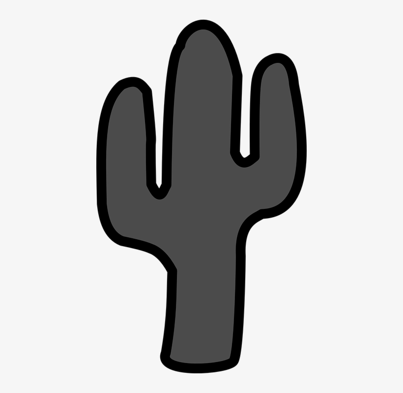 Cactus Silhouette Clipart - Cute Cactus Clipart Black And White, transparent png