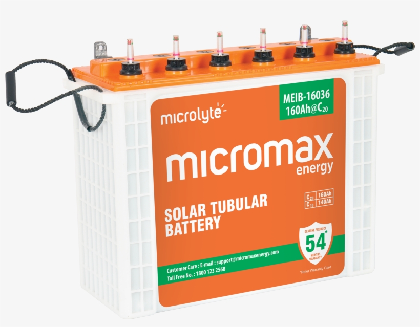 Tall Tubular Battery - Micromax Inverter Battery, transparent png