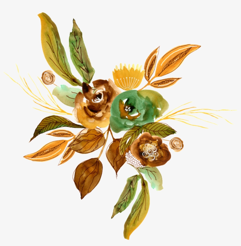 Brown Watercolor Flower Png Transparent - Portable Network Graphics, transparent png