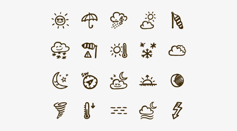 Sunny Icons - Hand Drawn Weather Icons, transparent png