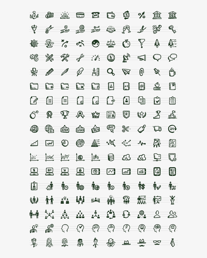 Busy Icons Free 36 Free Hand-drawn Icons - Italian Word Search Printable Free, transparent png