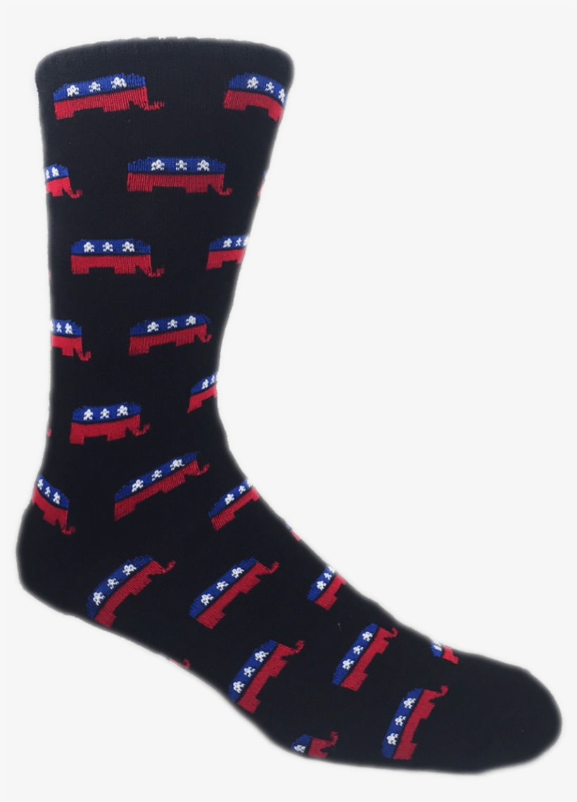 Black/usa Gop Elephants - Sock, transparent png