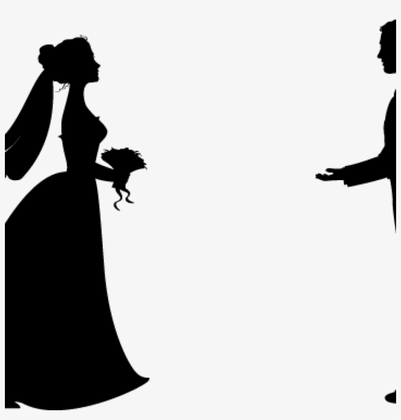 Black Groom Clipart 1 Source - Bride Silhouette, transparent png