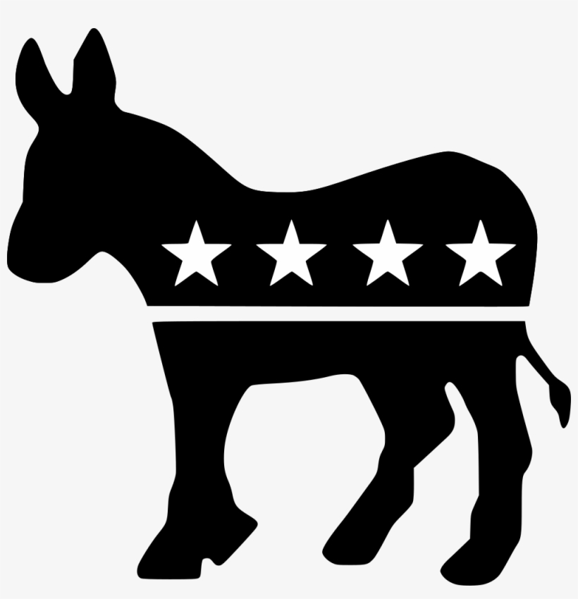 Democrats Donkey Black - Democratic Party Logo Black And White, transparent png