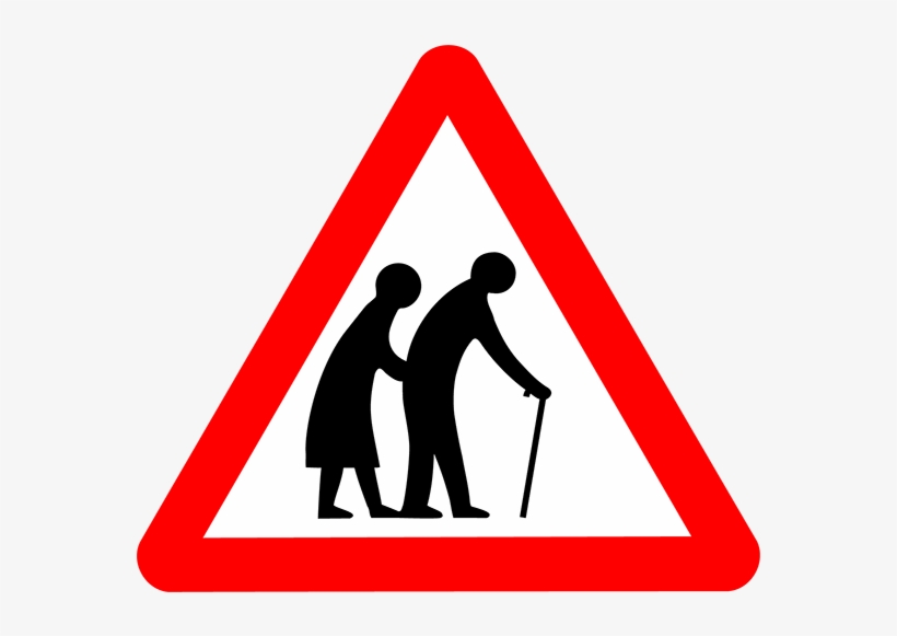 Old People Road Sign, transparent png
