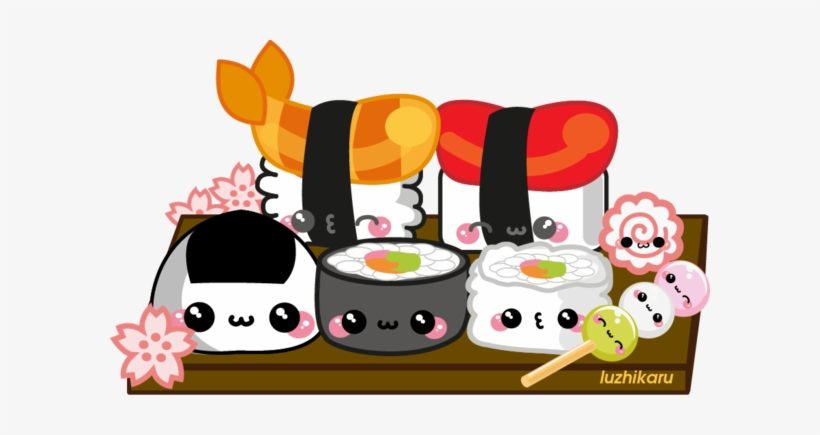 Kawaii Sushi Png - Sushi Anime - 600x355 PNG Download - PNGkit