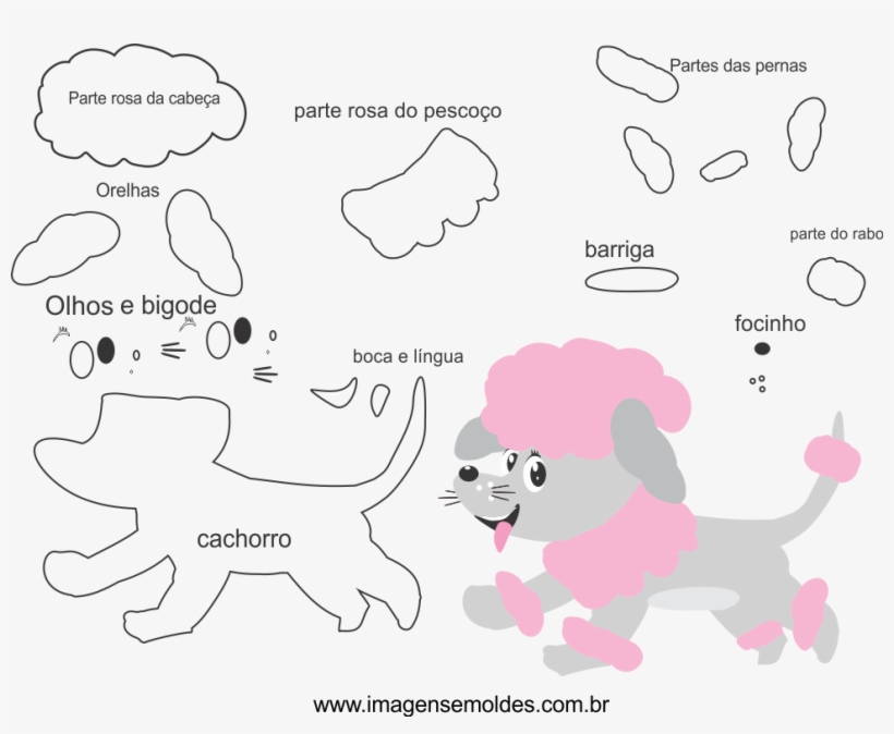 Molde De Cachorro2, Para Eva, Feltro E Artesanato - Moldes De Cachorrinhos Em Eva, transparent png